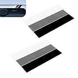 Cuymoap 2 PCS Car Front Bumper Sticker, Three-color Classic Retro Flexible Decorative Cover, Cuttable Scratch-cover Protective Film, Universal Waterproof Self-adhesive Exterior Decal for Cars (Black)