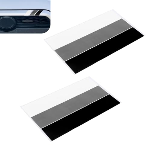 Cuymoap 2 PCS Car Front Bumper Sticker, Three-color Classic Retro Flexible Decorative Cover, Cuttable Scratch-cover Protective Film, Universal Waterproof Self-adhesive Exterior Decal for Cars (Black)