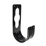Haixifry ホースフック 物掛け ホース収納 ホースハンガー Jフックタイプ ガーデニング ガーデンホースフック 伸縮ホース収納ラック巻線フレ (ブラック)