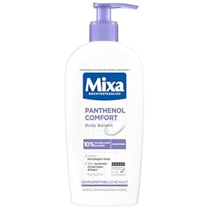 Mixa Panthenol Body Lotion, juckreizlindernder und beruhigender Balsam, mit Panthenol und pflanzlichem Glycerin, für empfindliche, sensible Haut, mildert Juckreiz Mixa Panthenol Comfort, 250 ml