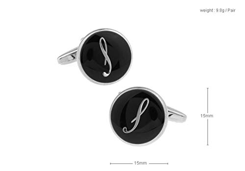 Mancuernillas KnBoB Hombre Alfabeto Negro Elegantes miniatura 2