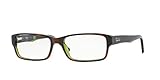 Ray-Ban Unisex RX5169 Rectangular Prescription Eyewear Frames, Havana On Green Transparent/Demo Lens, 52 mm