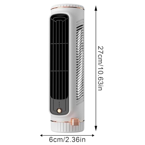 Ventilateur tour rechargeable USB compact à 3 vitesses réglables pour intérieur - 7