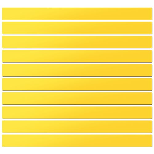 LLPT Dry Erase Magnetic Strips | 10 Pcs | Blank Writable Magnet Reusable Sticky Labels and Stickers Notes | for Whiteboard Locker Classroom (DMS21210YW) | Color Yellow | 5CM x 30CM