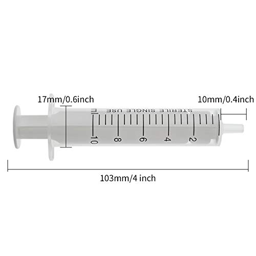 Image of 10ml Syringes without Needle Luer Slip No Rubber Ring, Reduce Mess, 20 Pack