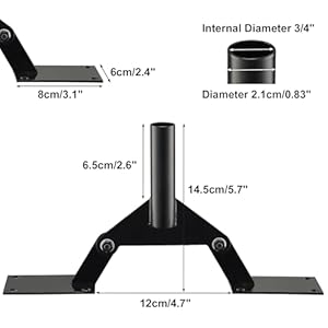 Weather Vanes Roof Mount Bracket for Yard Weather Station, Sturdy & Adjustable Aluminum Weathervane Bracket, Black Weather Vanes Roof Mount Bracket for Yard Weather Station Sturdy Adjustable Aluminum Weathervane Bracket Black