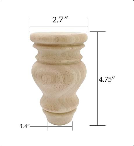 Btibpse 4.7 Inch Wood Furniture Legs Replacement Sofa Couch Chair Ottoman Loveseat Coffee Table Cabinet Feet Unfinished Bun Foot Set Of 4 #TOP1