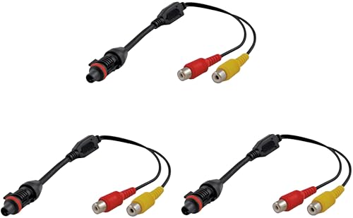 Adaptateur RCA Voyager lot de 3 câbles audio vidéo noir 8 pouces pour appareil photo