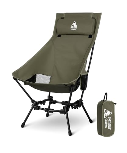 OneTigris DRAGONHIDE Campingstuhl Hochlehner faltbar 125 kg, Klappstuhl...