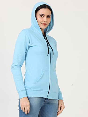 Image of Ideation Women's Cotton Full Zipper Sweatshirt Hoodies with Kangaroo Pocket