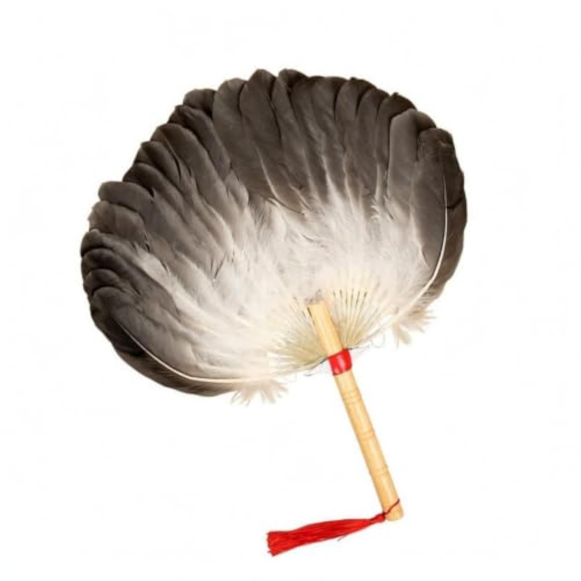 Chinese Style Feather Fan with Bamboo Handle, Decorative Accessory