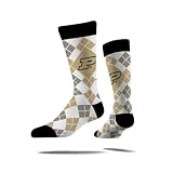 Strideline NCAA Mens Argyle Dress Socks-Purdue-Size M/L (8-12)