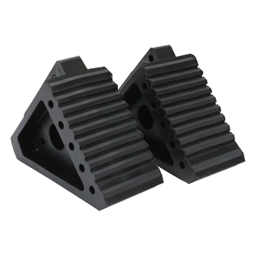 MaxxHaul 2 pack 70472 Solid Rubber Heavy Duty Black Wheel Chock, 8" Long x 4" Wide x 6" high-2 Pack, 2 pack