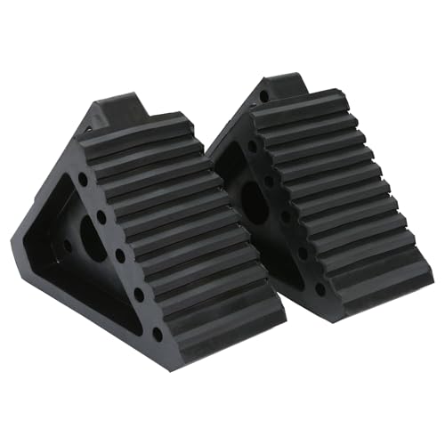 MAXXHAUL 70472 Solid Rubber Heavy Duty Black Wheel Chock 2-Pack,...