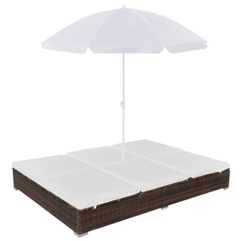 Festnight Doppelliege Outdoor 2 Personen mit Sonnendach Doppel...