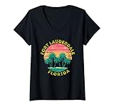 Photo Gallery donna retro fort lauderdale vacanza souvenir palma maglietta con collo a v Photo Gallery donna retro fort lauderdale vacanza souvenir palma maglietta con collo a v