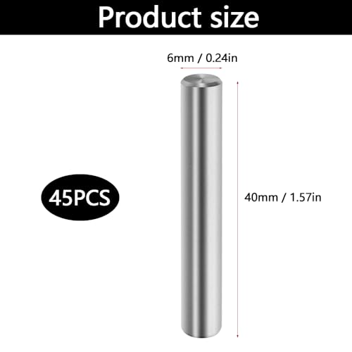 Aoyswuz 45 Pcs Cylindrical Pins M6 * 40mm 304 Stainless Steel Dowel Pin - Image 2