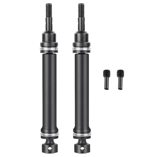 SWX 1/16 Universal Front/Rear Axle CVD Drive Shaft 2Pcs Steel CVD Drive Shaft Compatible with 1: 16 TRX Mini E-Revo VXL RC Crawler Car Upgrade Parts