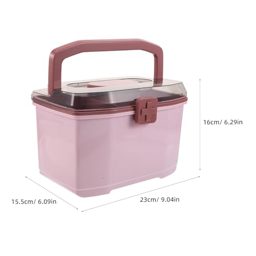 Boîte à remède portable et étui compact rose avec rangement compartimenté - 4