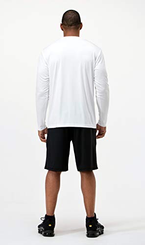 DEVOPS 2 Pack Men's Sun Protection Quick Dry Long Sleeve Rash Guard Fishing Running Garden Cycling Garage Homewear Shirt3