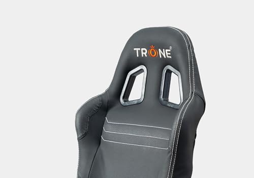 Image of TRONE RS1 Suede Black Racing Simulator Gaming Chair with Seat & Driving Cockpit | | PXN V10, V99,Xbox One, PS4,PS5, PC | Foldable, Adjustable, Carbon Steel Frame SteadyMat Floor Mat Combo