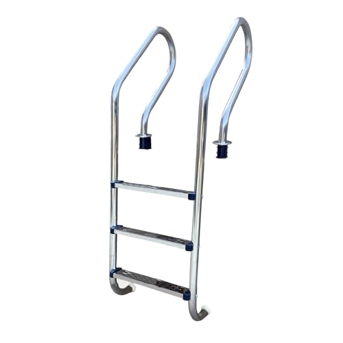 Escalera para piscina de acero inoxidable 3 peldaños miniatura 1