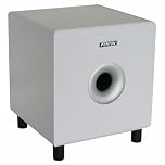 Fenton SHFS08W Active Subwoofer for Home Theatre & HiFi Systems, 8 Inch Downfiring Woofer, Adjustable Crossover & Phase Control, Bass Reflex, 200W, White