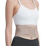 RANDY SUN Upgraded Ultra Thin Back Brace, Invisible Lumbar Support Belt for Women & Men, Breathable Waist Support for Work & Daily Wear Beige S/M(Waist:26'-28')