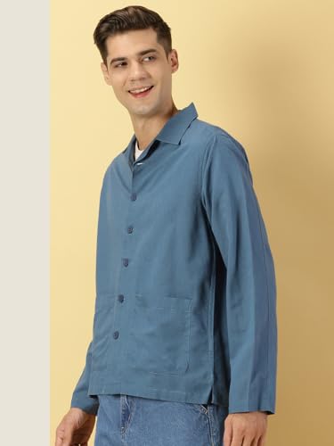 Image of Thomas Scott Men's | Solid | Full Sleeve | Regular Fit | 100% Cotton | Double Pocket | Spread Collar | Casual Shirt