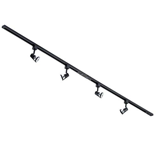 LITECRAFT Kitchen Track Light with Harlem Fixture & GU10 LED Bulbs - (Black, 2M 4 Light)