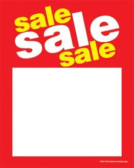 SYB215 | Sale Red Yellow Slotted Punched | Sales Price Tags with Center Slit | (100 Per Pack) (5 1/2" x 7")