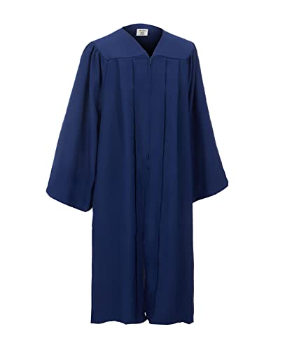 GradClassical Unisex Matte Graduation Gown Only for High School and Bachelor Choir Robes for Church Judge Costumes Halloween Costumes (Navy 51 Plus (56 ~ 58))