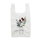 1. Lienzo MOAAD Verano Mujeres Transparente Totalizador Organza Hilado Tela Playa Bolso Bordado Bolso Eco Clear Bolsos de mano Monedero Para Niñas (Color: Blanco) (Blanco)