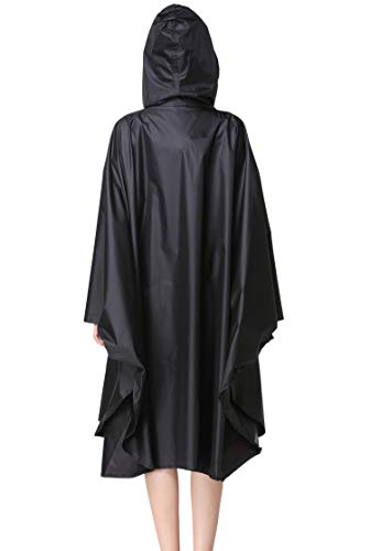 Spmor Rain Poncho Hooded Waterproof Raincoat Jacket for Adults with Zipper2