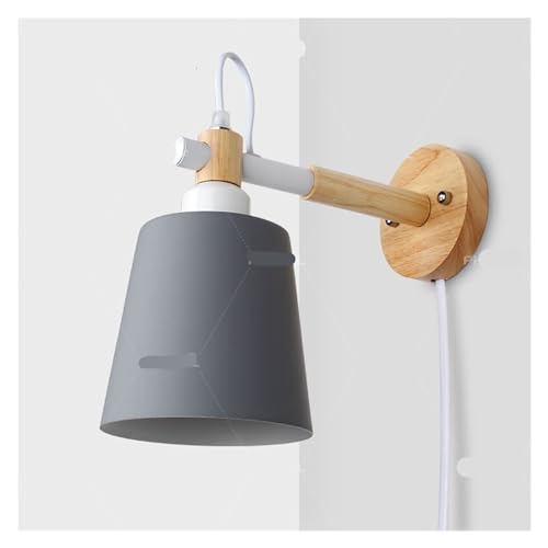 Applique en bois gris avec interrupteur variateur de lumière pour chambre