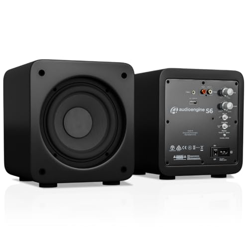 Image of Audioengine S6 Mini Subwoofer - Compact 210W Powered Bass Speaker for Music, Movies, Gaming & Home Office Setups - Black
