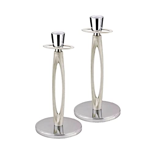Rigeli Regent 18/10 Ovation Set Of 2 Candle-Sticks With Legs Candlesticks Candle Holders Silver Plated, 2 Candlesticks Set Style 2, 10.23" Inches 26" H Cm #TOP26