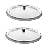 ULTECHNOVO 2 Stück Edelstahl Tasse Deckel mit Wärmeschutz und Staubschutz Becherabdeckung Rund Trinkglas und Schüsseldeckel 7.5cm Leicht Anzubringen und Abzunehmen für Becher und Gläser