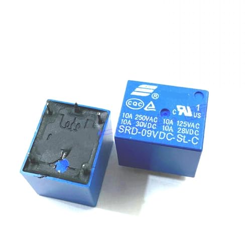 Relais de puissance 9V CC SRD-09VDC-SL-C T73 mini commutateur 5 broches pour automatisme, x100
