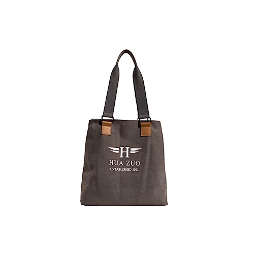 Image of CORIOS Canvas Handbag Women Tote Bag Large Capacity Shoulder Bag Multi-Pockets Top Handle Bag with Zipper Casual Hobo Bag