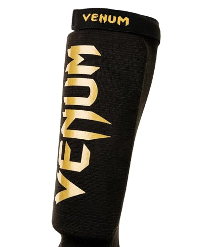 Venum, Kontact Shin Guards, Men's, XS, Black/Gold, Black / Gold - Image 2
