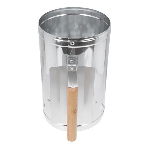 Toyvian Accenditore Carbonella Barbecue in Metallo Resistente con Manico in Legno Antiscottatura Avvio Rapido e Sicuro per Campeggio e Grigliate Esterne