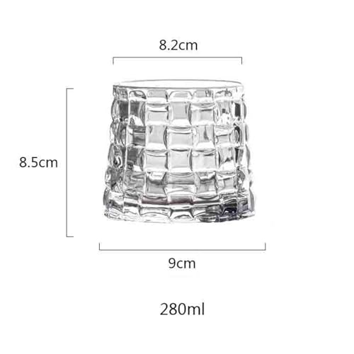 Vasos de whisky para sobremesas elegantes con textura tejida cuadrada en relieve 3