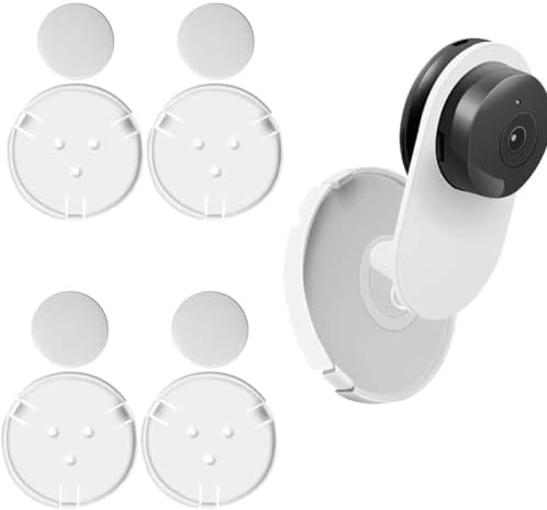 (Pack of 4) Wall Mount for Yi Home Camera 1080p, No Drilling, No Tools Install, Damage-Free Bracket for YI Kami Home Camera (Not Included Camera)
