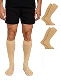 Basic Treasure 2 Paar Kompressionsstrümpfe Damen und Herren, Sport Kompressionssocken Flug, Sport und Reisen (Nude, 39-42)