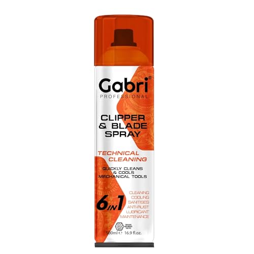 Gabri Clipper Spray 500ml 6-in-1 Disinfectant Spray Clipper Oil Disinfectant Lubricates Anti-rust Formula for Hair Clipper Trimmer Barber Use Cools Disinfects Protect