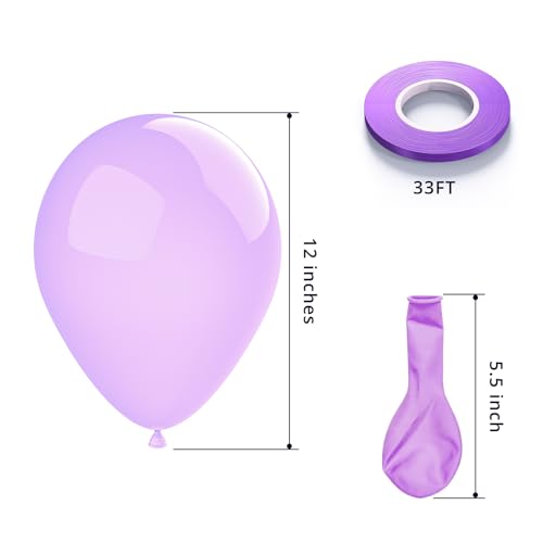 Image of KBZVNAF Pastel Purple Latex Party Balloons 50 Pack 12 inch