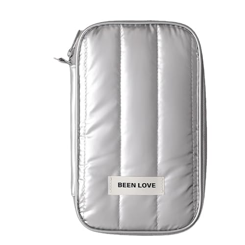 Image of House of Quirk Travel Passport Pouch - Lightweight Anti-Theft Passport Organizer & Card Holder, Double-Layer Secure Case for Passport & Travel Documents (Silver)