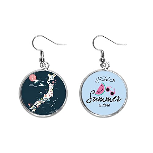 Pendientes de sandía japonesa para lóbulos sensibles estilo tradicional