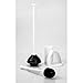 mDesign Hidden Plunger and Brush Set for Toilet Bowl - Combo with Holder Caddy - Modern Toilet Brush and Plunger Set - Aura Collection - White
